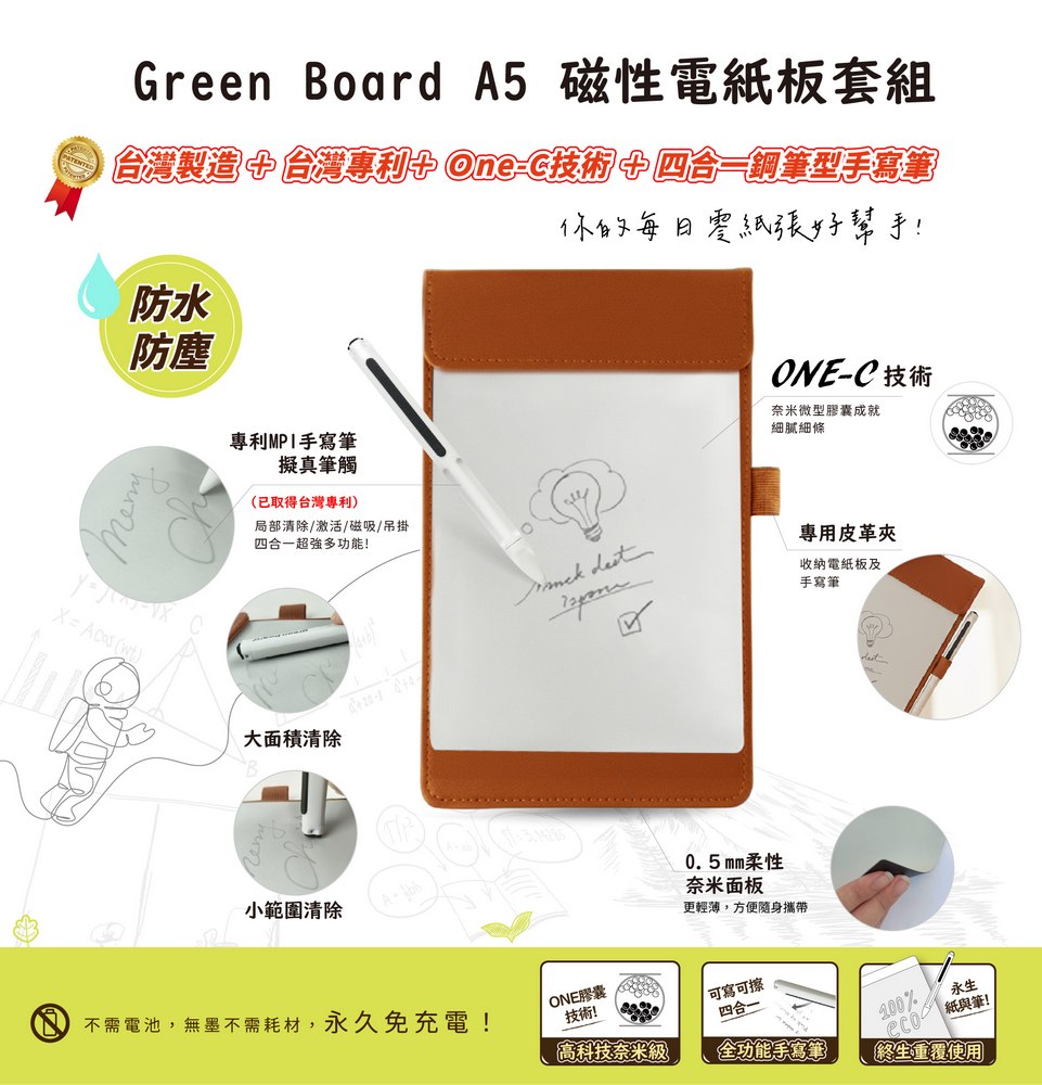 Green Board A5磁性電紙板,紙張科技化,電紙板再進化
